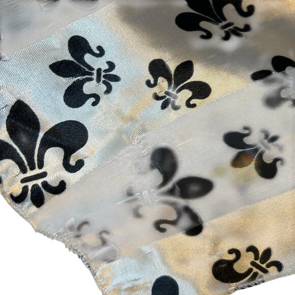 Scarf Lot of 2 Blue White Black fleur Del Lis Silk Feel New Orleans Saints - Picture 9 of 12